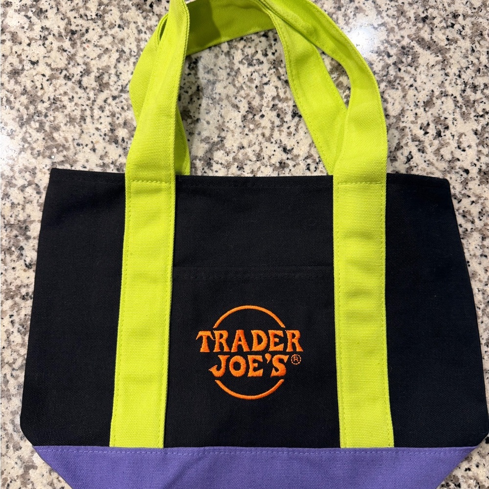 Trader Joe's Black and Purple Halloween tote